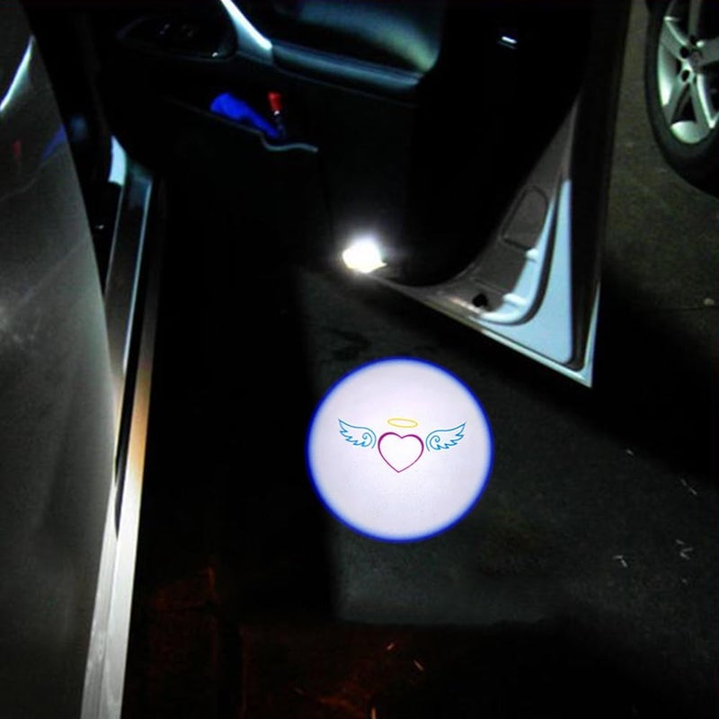akarin 2Pcs Door Lights Logo for Mi ni r55 r56 r57 r58 r59 r60 r51 f54 f56 f55 f57 f60 f65 u25 Puddle Lights Car Door Logo Lights Projector Courtesy LED Ghost Shadow Lamps Accessories (Angel) - Image 5